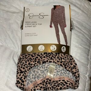 Jessica Simpson cheetah print pajama set top and pants small NWT